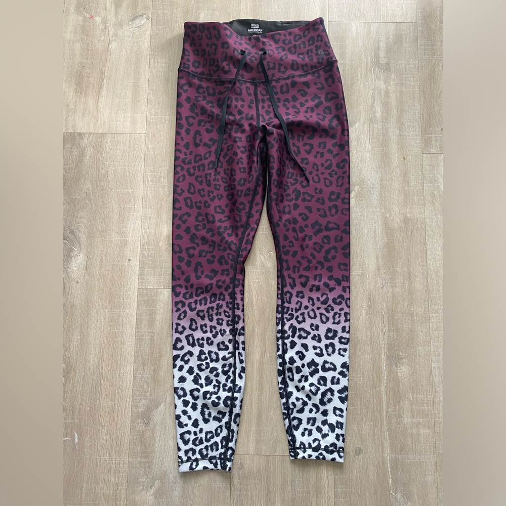 Good American leopard print leggings XS